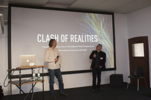 Björn Bartholdy and Gundolf S. Freyermuth welcome the crowd  to the "Main Conference Day"